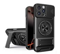 HAONANDE Funda para Xiaomi Poco X5 5G/Redmi Note 12 5G con Anillo Soporte magnético, Carcasa Militar antigolpes Protección con Cubierta de Cámara Deslizante Compatible with MagSafe Case Negro