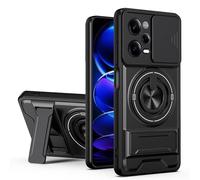 HAONANDE Funda para Xiaomi Redmi Note 12 Pro+/Pro Plus 5G con Anillo Soporte magnético, Carcasa Militar antigolpes Protección con Cubierta de Cámara Deslizante Compatible with MagSafe Case Negro