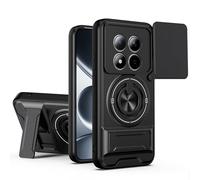 HAONANDE Funda para Xiaomi Redmi Note 15 Pro 5G con Anillo Soporte magnético, Carcasa Militar antigolpes Protección con Cubierta de Cámara Deslizante Compatible with MagSafe Case Negro