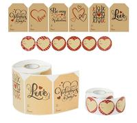 Haooryx 800 etiquetas de regalo para el día de San Valentín con texto en inglés "Be My Valentine", XOXO Love to from Name, etiquetas autoadhesivas para el día de San Valentín, envoltura de regalos,