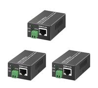 Haopeuk Kit de 3 extensores IP Ethernet sobre coaxial HD Kit de red EoC Cable coaxial extensor de transmisión para cámaras CCTV de seguridad (A)