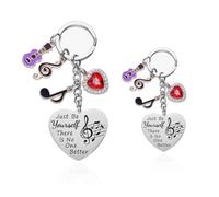 HaOrchid 2 Piezas Taylr Llavero, Llavero para Amantes de la Música, Llavero Clave de Sol, Llavero con Texto en Inglés Just Be Yourself, Bonitos Llaveros, Regalo para Fanáticos, Adolescentes, Niñas