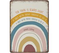 Haosensix Cartel de metal vintage con texto en inglés "Rainbow For There Is Always Light" para decoración de pared, regalo para baño, restaurante, granja, dormitorio, cafetería, escuela, 30,5 x 40,6