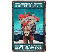 Haosensix Placa de metal con texto en inglés "Fun Hiker Into The Forest", estilo vintage, retro, para decoración de pared, baño, baño, bar, cafetería, 12 x 17 pulgadas