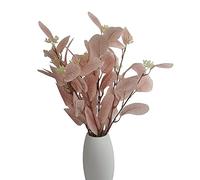 HAOSHICS 6 tallos de eucalipto sintético - Spray verde artificial azul con semillas de dólar plateado para decoración del hogar, cocina, arreglos de jarrones y fiestas (rosa claro)