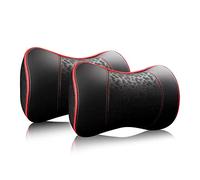 HAOTULE Almohadas de cuero para el cuello, cojines de descanso para el cuello, apoyo cervical 100% espuma viscoelástica, cómodos asientos de coche de viaje y almohadas suaves para oficina en casa,