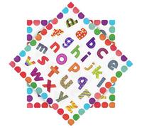 HAOWANWW 40 servilletas para escolarización, diseño de arco iris, por fin con ABC, para escolarización, servilletas, decoración para niños en el colegio 2025, 33 x 33 cm