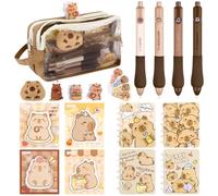 HAOWANWW Set Papelería Capybara,Estuche de lápices de gran capacidad Capybara,Juego de papelería lindo que incluye,Juego de papelería linda papelería de regreso a la escuela para oficina/escuela