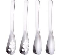 Haowul 4 Unids/Set Cuchara De Postre De Acero Inoxidable Cuchara De Filtro Cuchara De Largo Cuchara De Esferificación Cuchara De Barra Ranurada Herramienta De Cocina