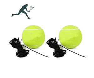 Haowul Bola De Entrenador De Tenis 2pcs Bola De Entrenamiento De Tenis Bola De Entrenador De Tenis con Bola De Reemplazo De Cuerda para Práctica De Tenis Interior Y Exterior
