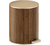 Haowul Papelera De Desecho Cesta De Papel De Madera Moderna, Bote De Basura Retro Caja De Redonda Bote De Basura Pequeño Contenedor De Basura con Tapa