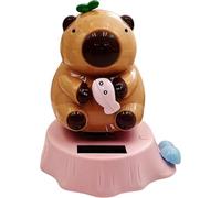 Haowul Solar De Capibara Columpiándose, Juguete De Baile con Energía Solar para Salpicadero del Coche, Bonita Decoración Navideña para Oficina O Hogar, Animal Que Se Balancea con Energía