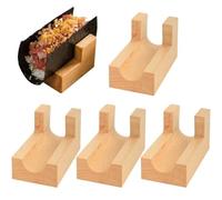 Haowul Soporte para Tacos, Estante para Rollos De Pizza Mexicana, Estante para Sushi Japonés, Soporte De Madera para Aperitivos, Plato De Madera, Soporte De Cocina, Barco De Sushi Sashimi