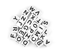 HAOX 300 Piezas de Cuentas de Letras, Cuentas de Letras cuadradas, Cuentas prácticas de Letras pequeñas para Manualidades DIY, llaveros, Collares, Pulseras