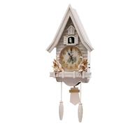 Haoxuesen - Reloj de pared silencioso para casa, péndulo de pared, moderno, blanco, volumen ajustable, movimiento silencioso, decorativo, forma de casa, plástico, carillón 6H-21H, decorativo péndulo