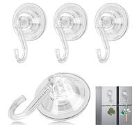 HAOXYO Gancho Ventosa Reutilizable Potente Impermeable Transparente Removible Ventosas Con Gancho para Azulejo de Ducha Ventana del Baño Puerta de Cristal Cocina