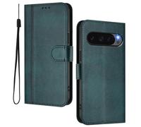 HAOYE Funda Billetera Cuero para Google Pixel 10 Pro XL - Carcasa Magnética con Ranuras Tarjetas & Soporte Plegable | Estilo Retro - Verde Oscuro