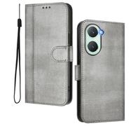 HAOYE Funda Billetera Cuero para Vivo Y28s 5G - Carcasa Magnética con Ranuras Tarjetas & Soporte Plegable | Estilo Retro - Gris