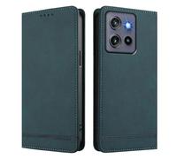 HAOYE Funda Cartera de Cuero Premium para Blackview Wave 8/Blackview Wave 8C - Flip Carcasa Magnética con Protección RFID, Soporte Plegable & Bumper Anti-Golpes - Verde Oscuro