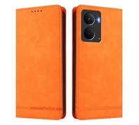 HAOYE Funda Cartera de Cuero Premium para Realme 14T 5G - Flip Carcasa Magnética con Protección RFID, Soporte Plegable & Bumper Anti-Golpes - Naranja