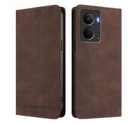 HAOYE Funda Cartera de Cuero Premium para Realme 14T 5G - Flip Carcasa Magnética con Protección RFID, Soporte Plegable & Bumper Anti-Golpes - Marrón