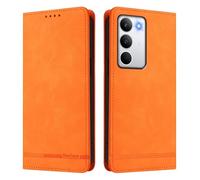 HAOYE Funda Cartera de Cuero Premium para Realme C71 4G - Flip Carcasa Magnética con Protección RFID, Soporte Plegable & Bumper Anti-Golpes - Naranja