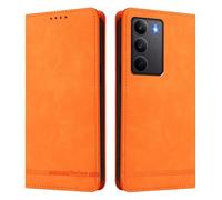 HAOYE Funda Cartera de Cuero Premium para Realme C75 4G - Flip Carcasa Magnética con Protección RFID, Soporte Plegable & Bumper Anti-Golpes - Naranja