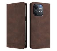 HAOYE Funda Cartera de Cuero Premium para Realme Note 70T 4G - Flip Carcasa Magnética con Protección RFID, Soporte Plegable & Bumper Anti-Golpes - Marrón