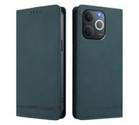 HAOYE Funda Cartera de Cuero Premium para Realme Note 70T 4G - Flip Carcasa Magnética con Protección RFID, Soporte Plegable & Bumper Anti-Golpes - Verde Oscuro