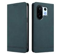 HAOYE Funda Cartera de Cuero Premium para Vivo X200 FE - Flip Carcasa Magnética con Protección RFID, Soporte Plegable & Bumper Anti-Golpes - Verde Oscuro