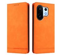 HAOYE Funda Cartera de Cuero Premium para Vivo X200 FE - Flip Carcasa Magnética con Protección RFID, Soporte Plegable & Bumper Anti-Golpes - Naranja