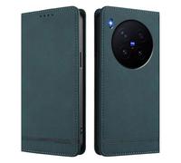 HAOYE Funda Cartera de Cuero Premium para Vivo X300 Pro - Flip Carcasa Magnética con Protección RFID, Soporte Plegable & Bumper Anti-Golpes - Verde Oscuro