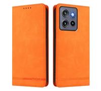 HAOYE Funda Cartera de Cuero Premium para Vivo Y28s 5G - Flip Carcasa Magnética con Protección RFID, Soporte Plegable & Bumper Anti-Golpes - Naranja