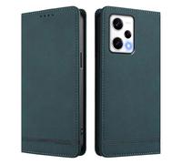 HAOYE Funda Cartera de Cuero Premium para Xiaomi Redmi Note 12 Pro+ Plus 5G - Flip Carcasa Magnética con Protección RFID, Soporte Plegable & Bumper Anti-Golpes - Verde Oscuro