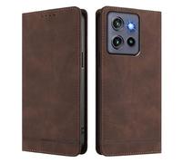 HAOYE Funda Cartera de Cuero Premium para ZTE Blade A35 / A55 - Flip Carcasa Magnética con Protección RFID, Soporte Plegable & Bumper Anti-Golpes - Marrón