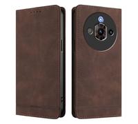 HAOYE Funda Cartera de Cuero Premium para ZTE Nubia Focus Pro - Flip Carcasa Magnética con Protección RFID, Soporte Plegable & Bumper Anti-Golpes - Marrón