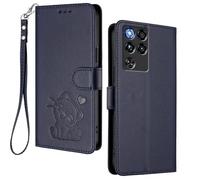 HAOYE Funda Cartera para ZTE Nubia RedMagic 11 Pro / 11 Pro+, Diseño Gatito Adorable, Carcasa de Cuero con Cierre Magnético, TPU Antigolpes, Porta Tarjetas & Soporte - Azul