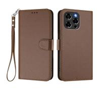 HAOYE Funda Cuero para DOOGEE Note 58 / Note 58 Pro con Cubierta Billetera - Carcasa Magnética, Ranuras Tarjeta& Pulsera, y Protector Soporte - Marrón