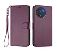 HAOYE Funda Cuero para DOOGEE Note 59 / Note 59 Pro con Cubierta Billetera - Carcasa Magnética, Ranuras Tarjeta& Pulsera, y Protector Soporte - Violeta