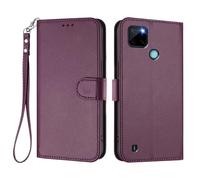 HAOYE Funda Cuero para Realme C21Y / C25Y con Cubierta Billetera - Carcasa Magnética, Ranuras Tarjeta& Pulsera, y Protector Soporte - Violeta