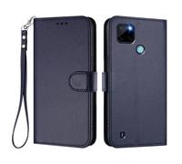 HAOYE Funda Cuero para Realme C21Y / C25Y con Cubierta Billetera - Carcasa Magnética, Ranuras Tarjeta& Pulsera, y Protector Soporte - Azul