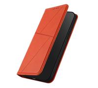 HAOYE Funda Cuero Premium para Oukitel C62 / C62 Pro - Carcasa Magnética con Ranuras Tarjetas, Anti-Huellas Case & Soporte - Color Naranja