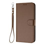 HAOYE Funda de Cuero para Oukitel C62 / C62 Pro con Carcasa Billetera - Ranuras Tarjeta, Correa de Mano y Soporte Plegable - Marrón