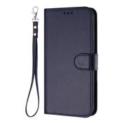 HAOYE Funda de Cuero para Oukitel C62 / C62 Pro con Carcasa Billetera - Ranuras Tarjeta, Correa de Mano y Soporte Plegable - Azul