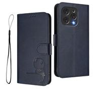 HAOYE Funda de Cuero Patrón de Panda para Doogee N55 - Protección RFID Carcasa con Ranuras Tarjetas, Soporte & Antigolpes - Azul