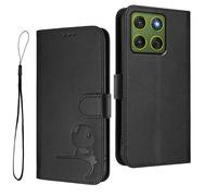 HAOYE Funda de Cuero Patrón de Panda para Motorola Moto Edge 70 5G / X70 Air - Protección RFID Carcasa con Ranuras Tarjetas, Soporte & Antigolpes - Negro