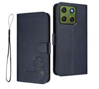 HAOYE Funda de Cuero Patrón de Panda para Motorola Moto Edge 70 5G / X70 Air - Protección RFID Carcasa con Ranuras Tarjetas, Soporte & Antigolpes - Azul