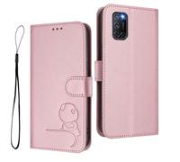 HAOYE Funda de Cuero Patrón de Panda para OPPO A52 / A72 / A92 - Protección RFID Carcasa con Ranuras Tarjetas, Soporte & Antigolpes - Rosa