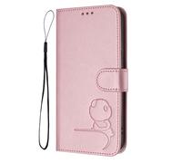 HAOYE Funda de Cuero Patrón de Panda para Oukitel C62 / C62 Pro - Protección RFID Carcasa con Ranuras Tarjetas, Soporte & Antigolpes - Rosa