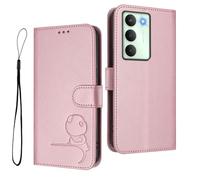 HAOYE Funda de Cuero Patrón de Panda para Realme 14X 5G - Protección RFID Carcasa con Ranuras Tarjetas, Soporte & Antigolpes - Rosa